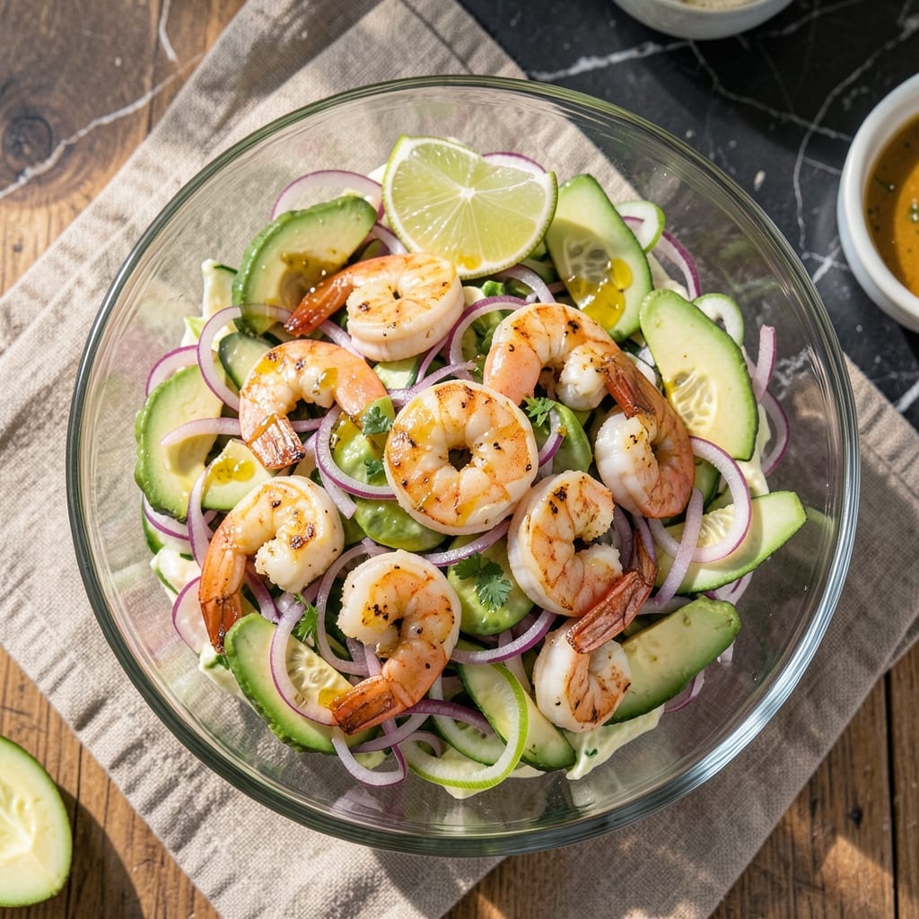 Avocado Shrimp Salad Natasha's Kitchen Recipe: Crunchy Avocado and Zesty Lime Bite