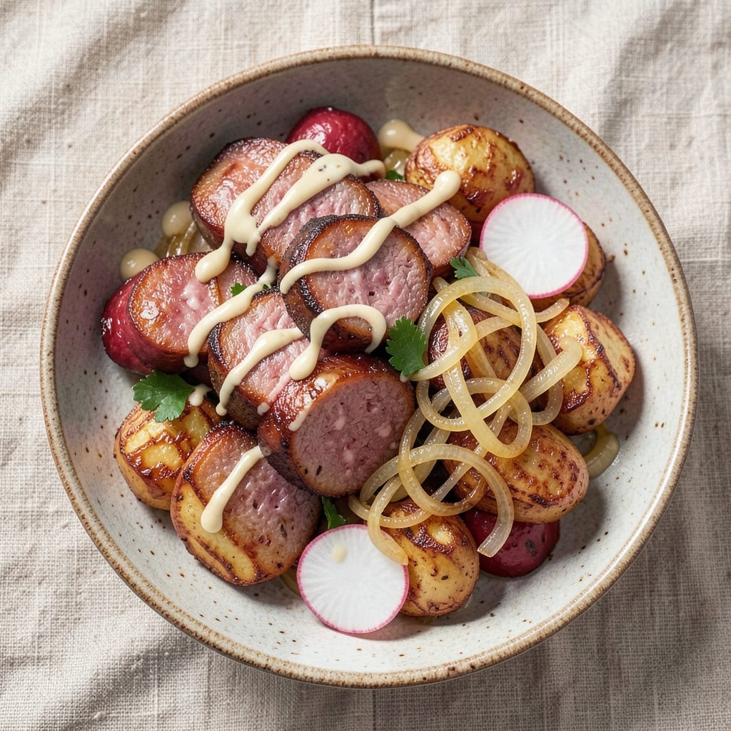 Bavarian Wurst Salad Recipe: Crispy Sausage and Tangy Potato Delight