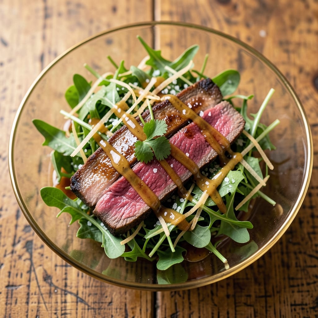 Beef Tenderloin Salad Recipe: Juicy Steak Bites Over Arugula and Balsamic Vinaigrette