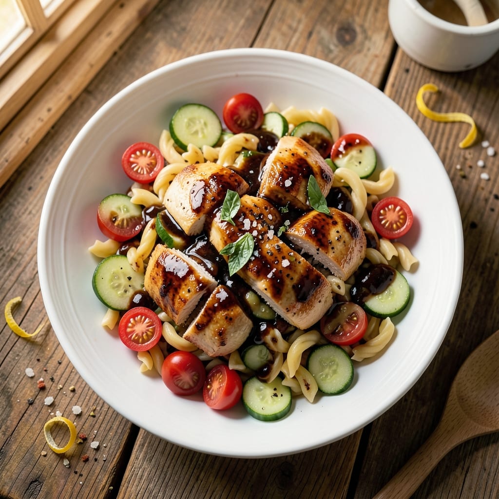 Balsamic Chicken Pasta Salad Recipe: Tangy Vinaigrette Balances Hearty Protein