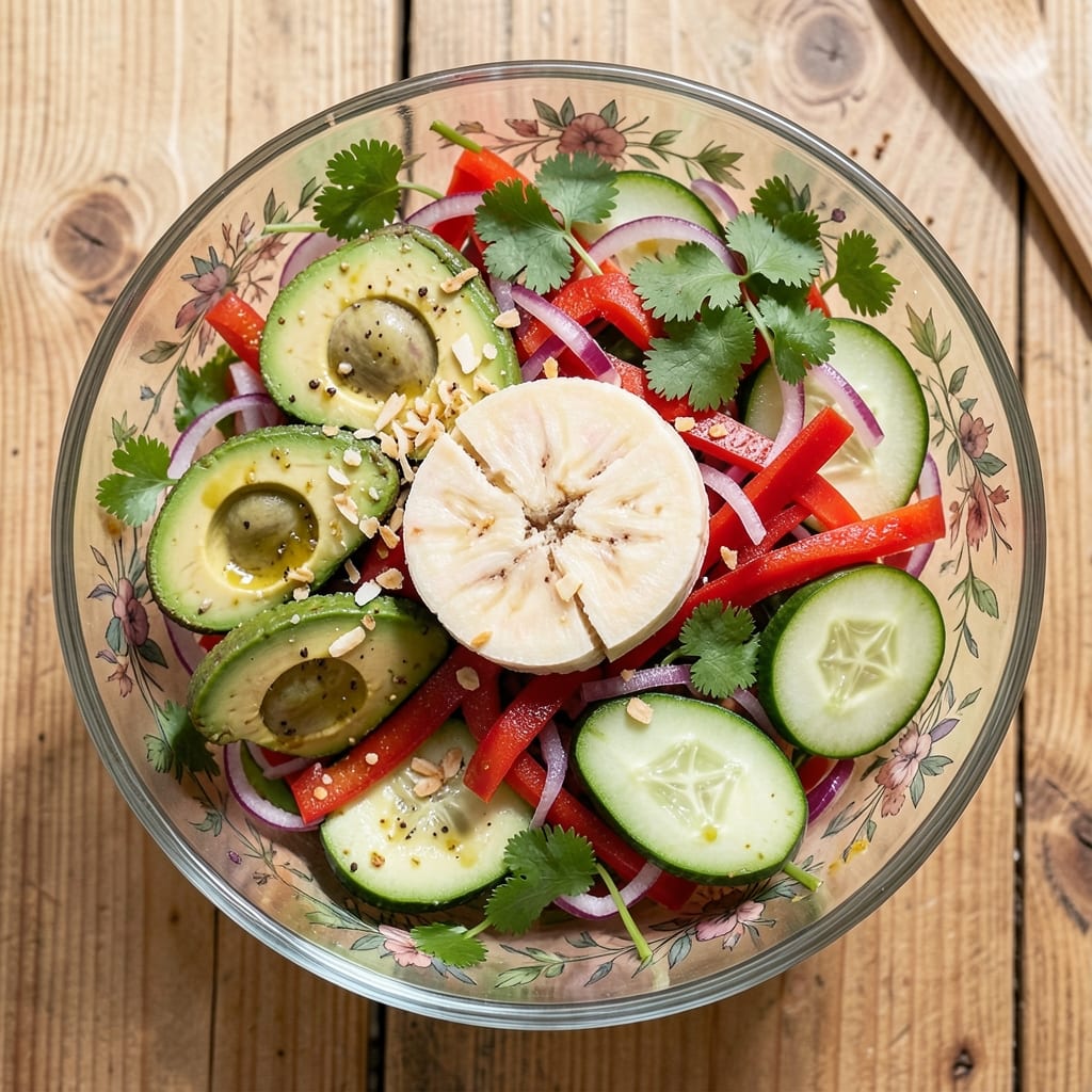 Banana Heart Salad Recipe: Tropical Creaminess With Crunchy Peanut Topping