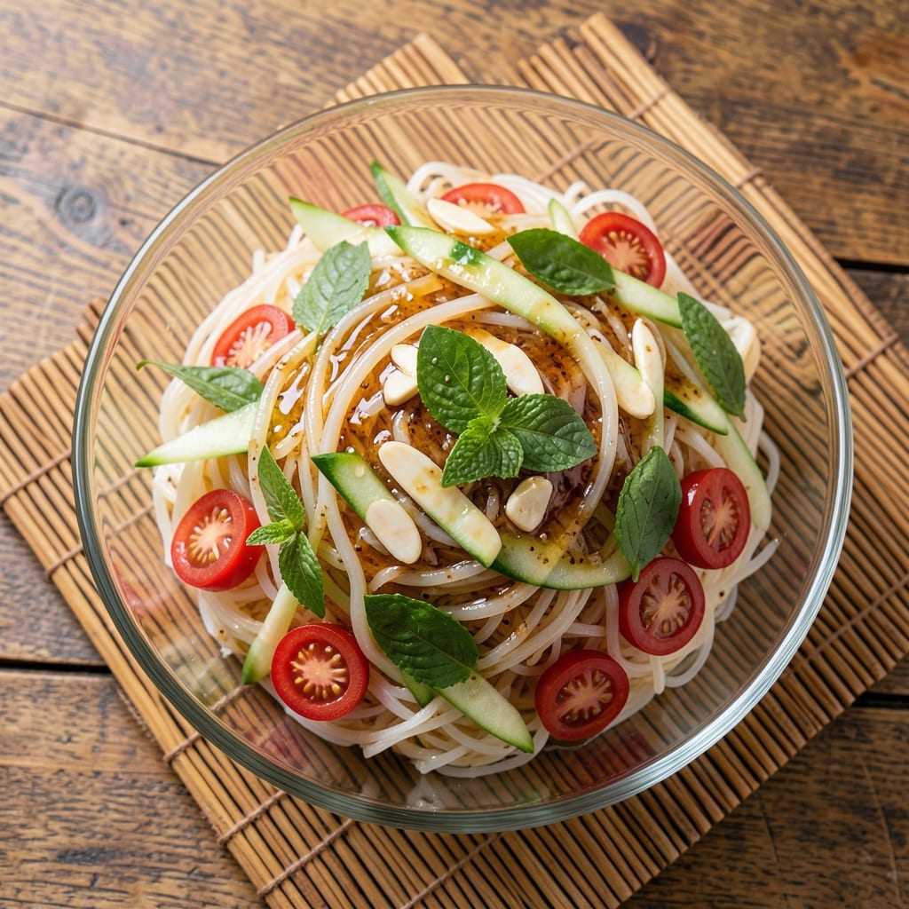 Asian Summer Salad Recipe: Crispy Rice Noodles with Tangy Lime Dressing