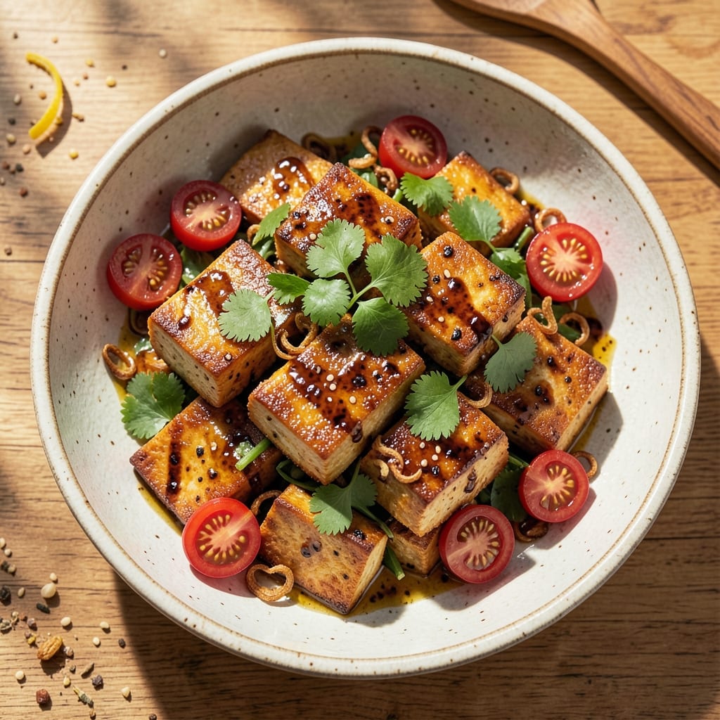 Baked Tofu Salad Recipe: Crispy Edges and Umami-Packed Bites