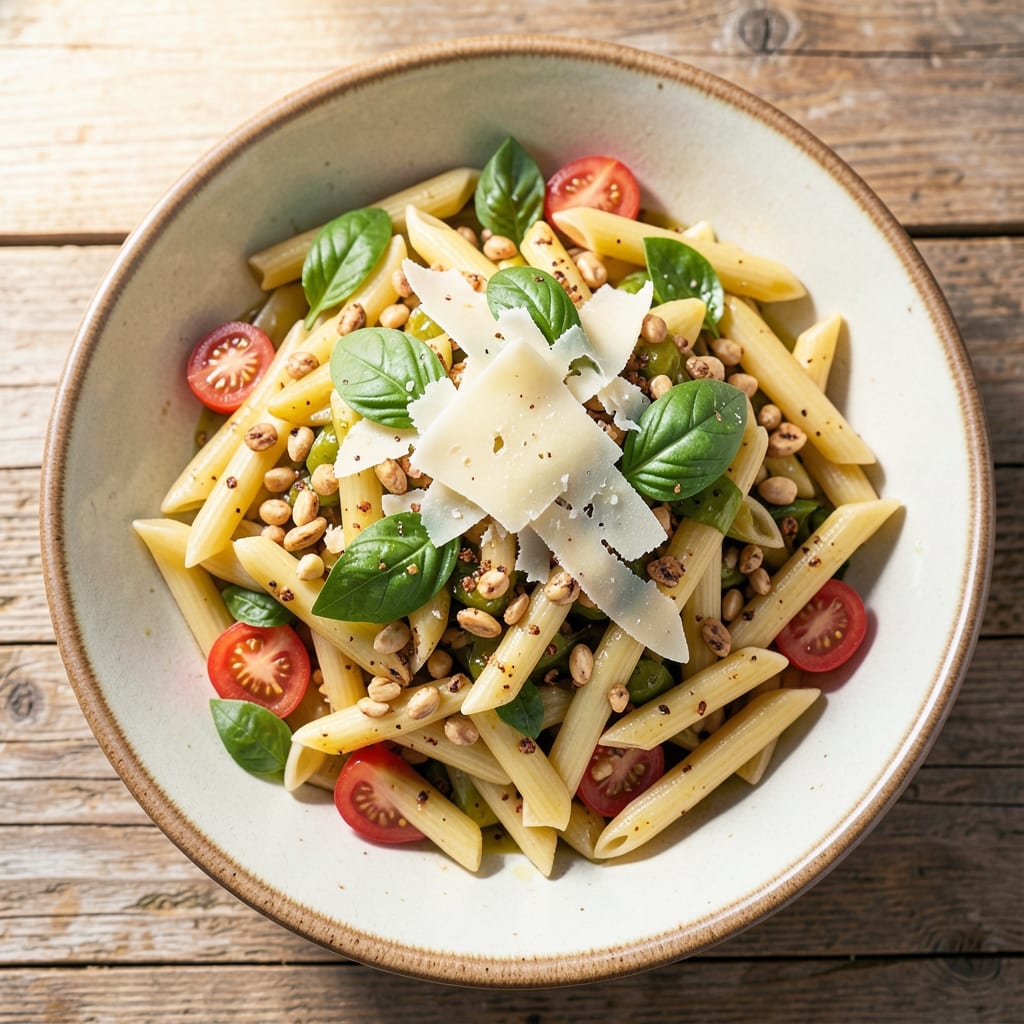 Authentic Italian Pasta Salad Recipe: Al Dente Noodles With Fresh Basil Pesto