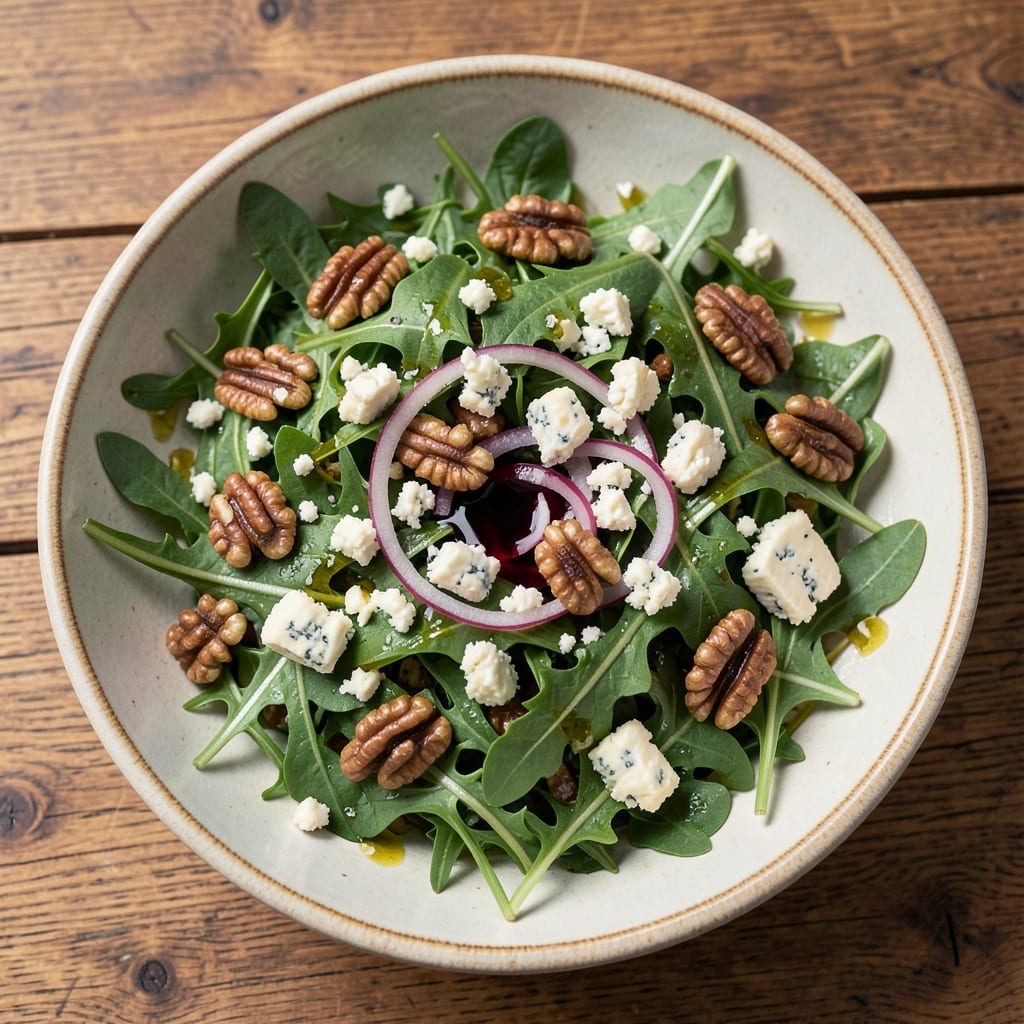 Arugula Blue Cheese Salad Recipe: Crunchy Greens with Tangy Creamy Bites