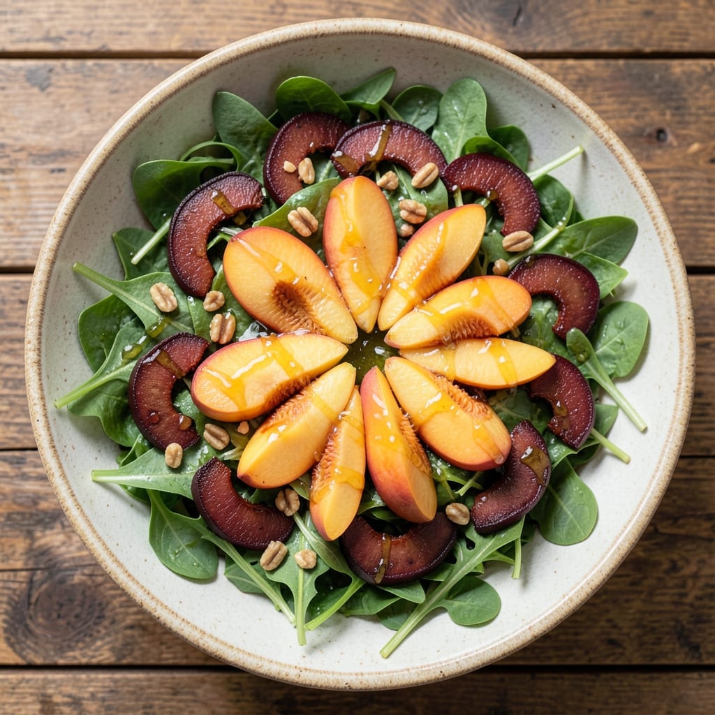 Beet and Peach Salad Recipe: Earthy Sweetness Meets Crispy Greens