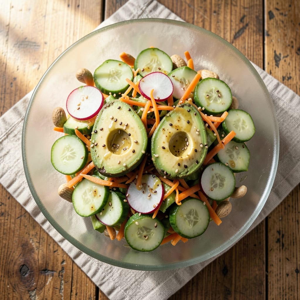 Asian Avocado Salad Recipe: Crunchy Sesame-Ginger Dressing Magic