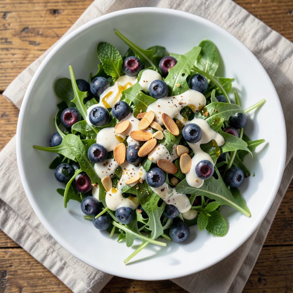 Arugula Blueberry Salad Recipe: Sweet-Tart Crunch With Creamy Lemon Dressing