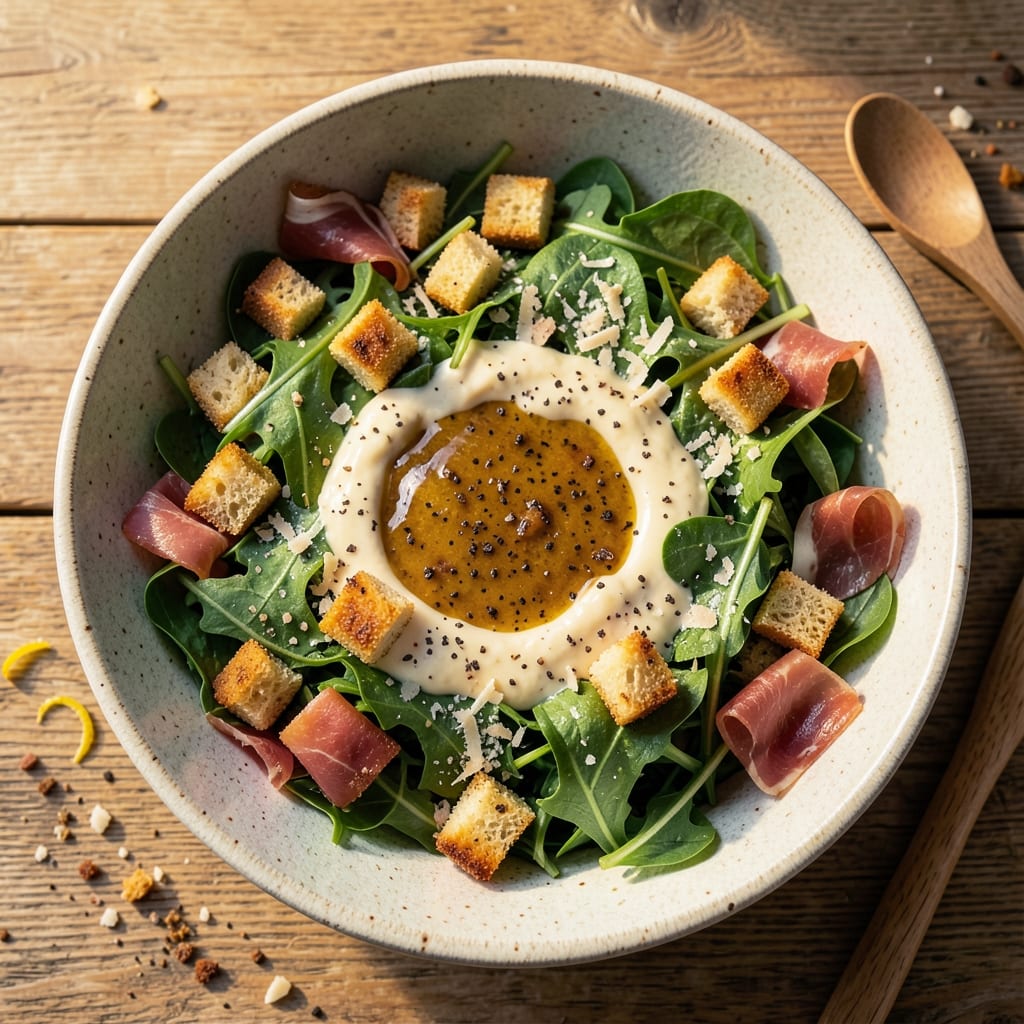 Arugula Caesar Salad Recipe: Crispy Anchovy Dressing Without Clumps
