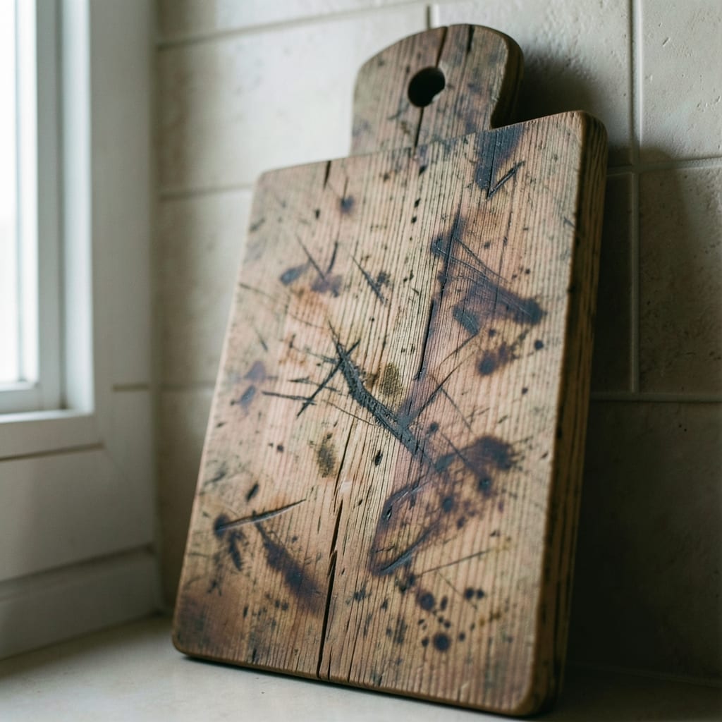 The wooden cutting board