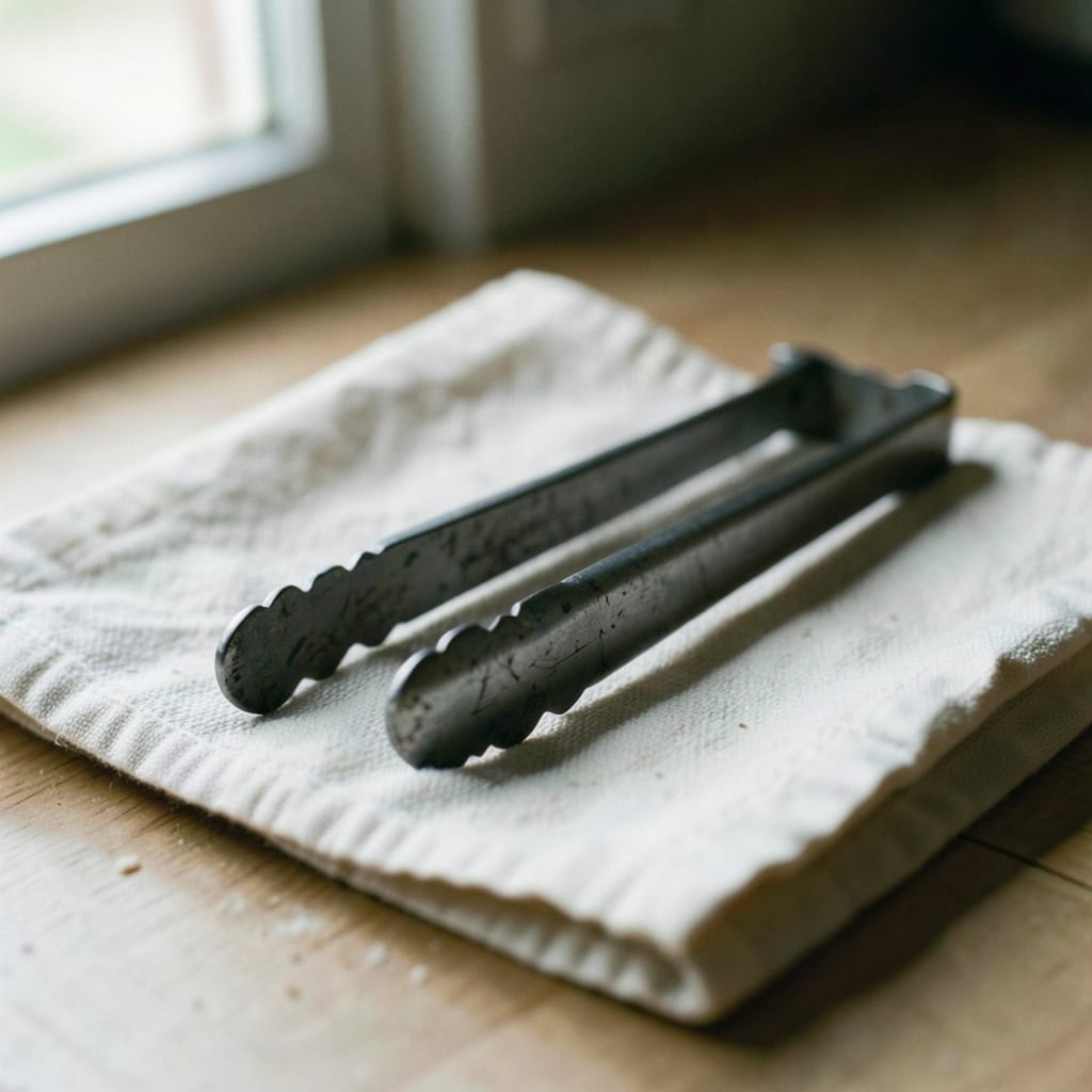 The metal tongs