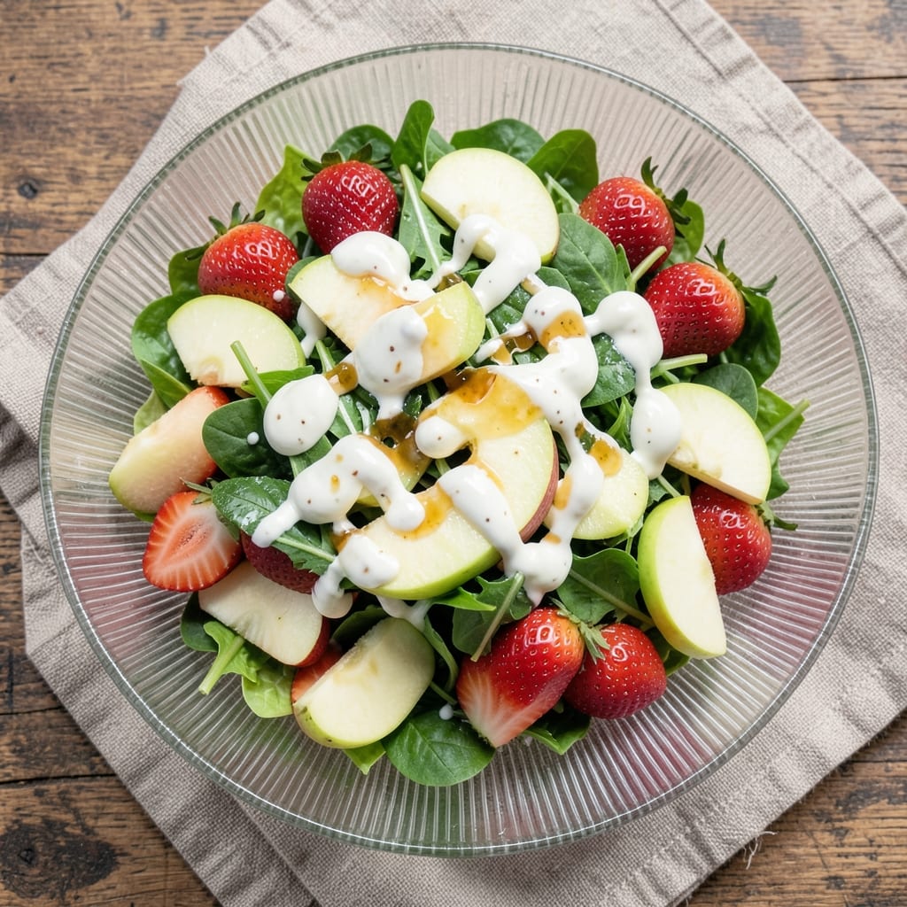 Apple Strawberry Salad Recipe: Crunchy Sweetness With Creamy Citrus Dressing