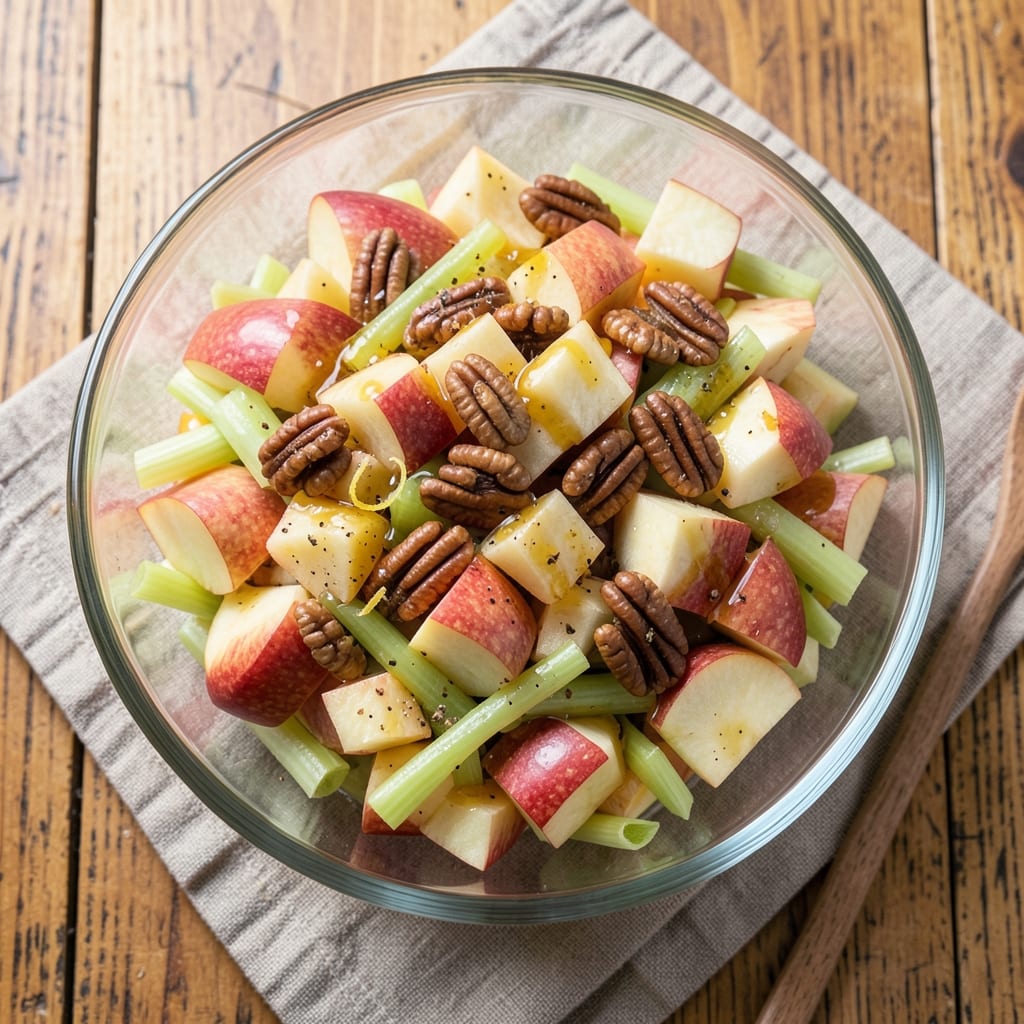 Apple Salad Recipe Without Mayonnaise or Yogurt: Crunchy Apple Celery Bites With Citrus Zing