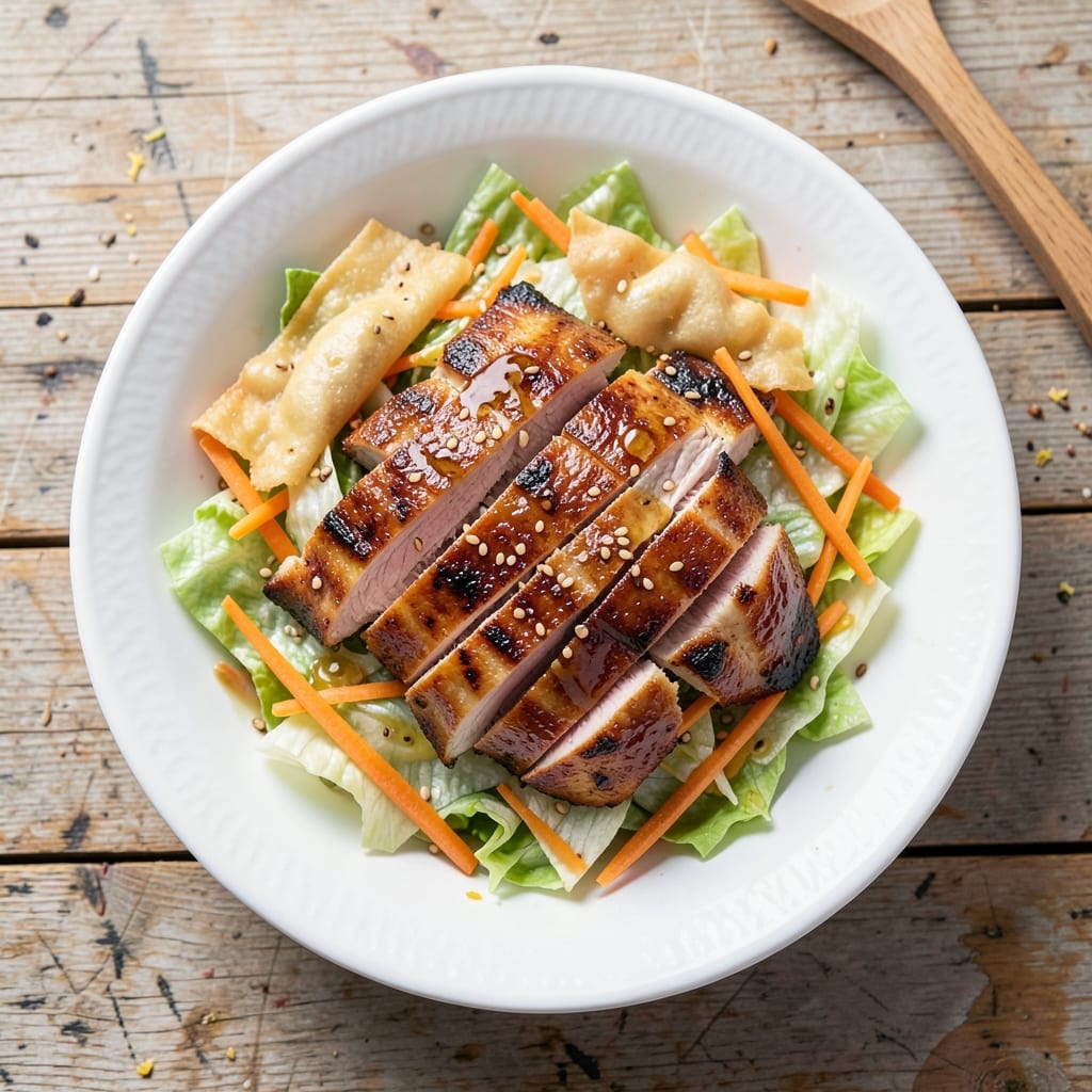 Applebee's Grilled Oriental Chicken Salad Recipe: Crispy Wonton Strips and Tangy Sesame Dressing