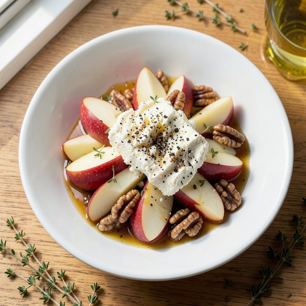 Apple Walnut Goat Cheese Salad Recipe: Crunchy Sweet Contrast With Herbed Vinaigrette