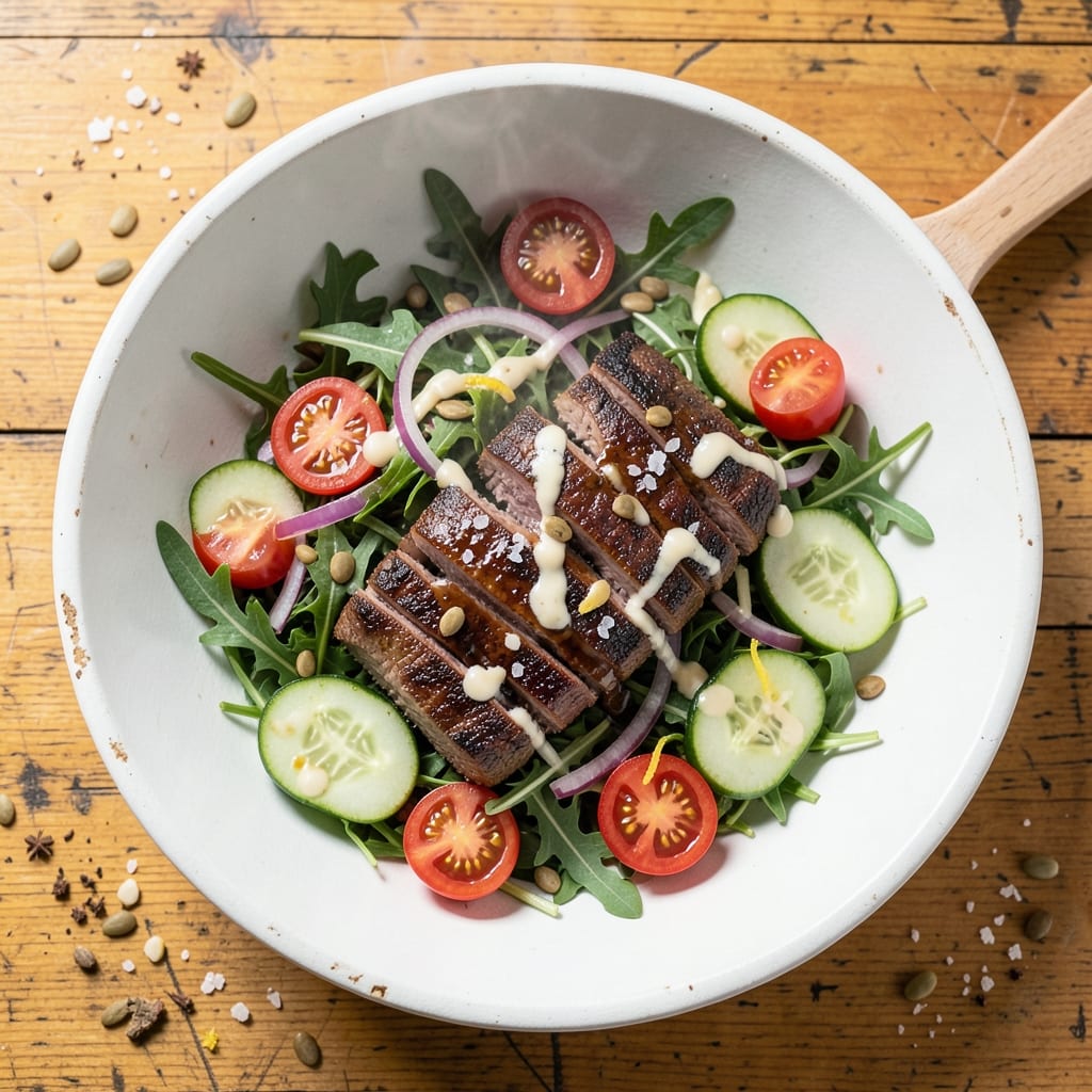 BBQ Steak Salad Recipe: Smoky Grilled Bites Over Crisp Greens