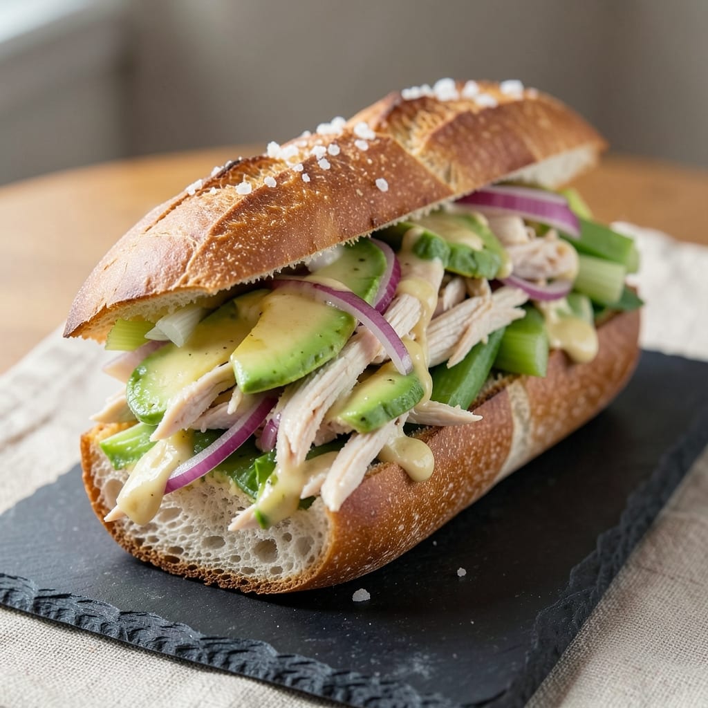 Avocado Chicken Salad Sandwiches Recipe: Crunchy Celery and Creamy Avocado Layers