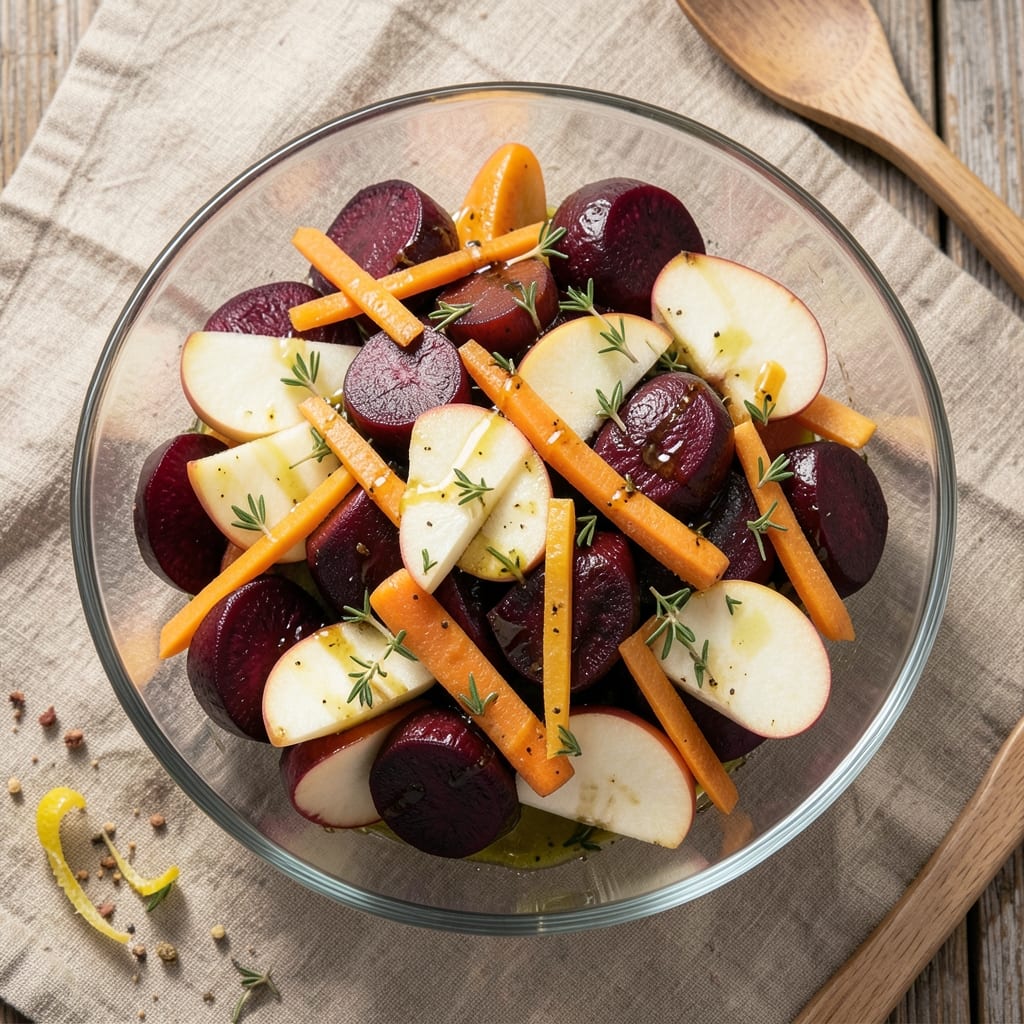 Beetroot Carrot Apple Salad Recipe: Crunchy Sweetness With Citrus Zing