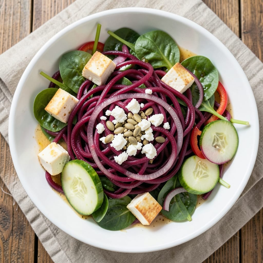 Beet Noodle Salad Recipe: Earthy Sweetness With Crunchy Texture Contrast
